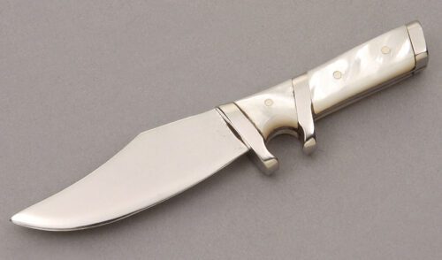Unknown Maker Miniature Sub-Hilt Fighter with Mother of Pearl Scales handle material - Obverse Side - Item #KLC09100
