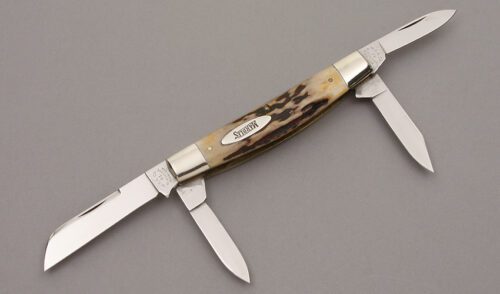 Marble's Knives Four Blade Congress with India Stag Handle Scales handle material - Obverse Side - Item #KLC09112