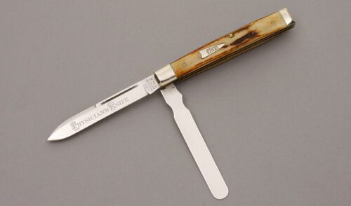 Case Cutlery 52085 Doctors Knife with Stag Handle Scales handle material - Obverse Side - Item #KLC09116