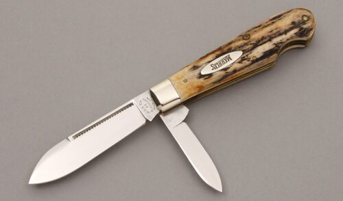 Marble's Knives Teardrop Jack with Stag Handle Scales handle material - Obverse Side - Item #KLC09119