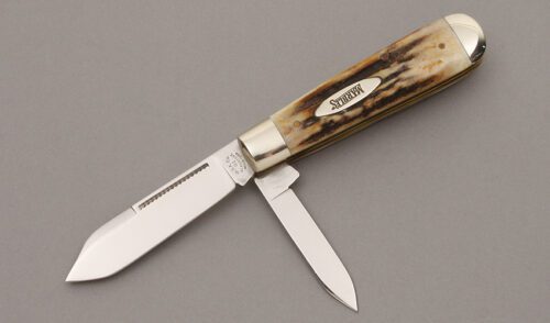 Marble's Knives English Jack with Stag Handle Scales handle material - Obverse Side - Item #KLC09120