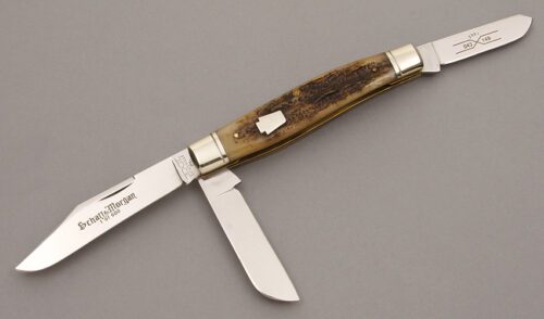 Schatt & Morgan 043149 Large Stockman with Bone Stag Handle Scales handle material - Obverse Side - Item #KLC09128
