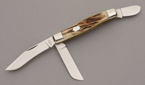A.G. Russell Stockman with India Stag Handle Scales handle material - Obverse Side - Item #KLC09144