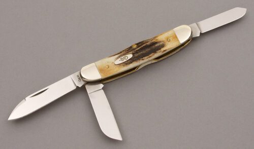 Case Cutlery 53046 Humpback Stockman with Stag Handle Scales handle material - Obverse Side - Item #KLC09148