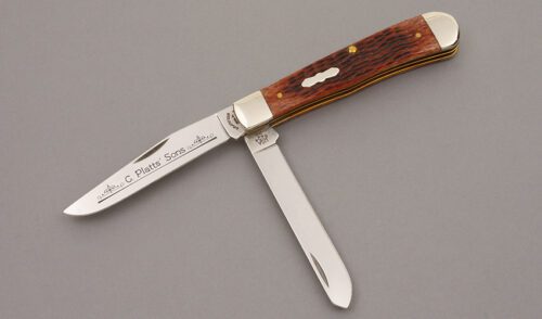 Case Cutlery 06254 Trapper with Walnut Jigged Bone handle material - Obverse Side - Item #KLC09150