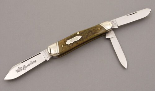 Case Cutlery 63046 Humpback Whittler with Green Jigged Bone Scales handle material - Obverse Side - Item #KLC09151