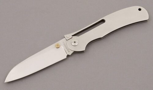 A.G. Russell K87C One Hand Knife with Stainless handle material - Obverse Side - Item #KLC09162