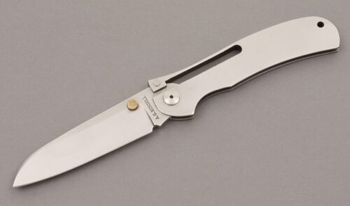 A.G. Russell K87C One Hand Knife with Stainless handle material - Obverse Side - Item #KLC09166