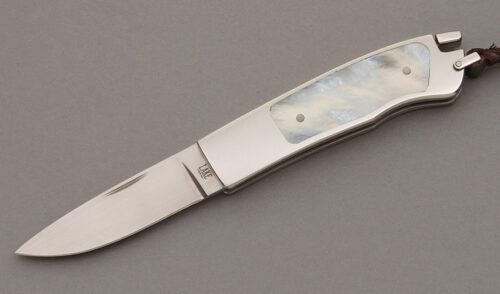 A.G. Russell Ron Lake Tail Lock with Stainless Frame handle material - Obverse Side - Item #KLC09167