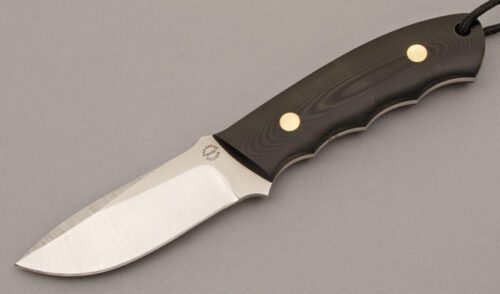 Dozier Knives K-19 Pro Skinner with Black Linen Micarta handle material - Obverse Side - Item #KLC09176