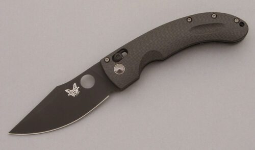 Benchmade Knives Model 746 Mini Onslaught with Carbon Fiber Scales handle material - Obverse Side - Item #KLC09190