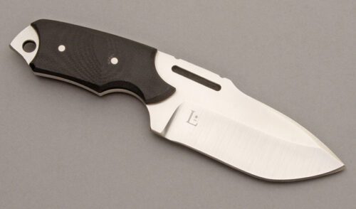 Paul Letourneau Mini Tusk with Machined Black G-10 Scales handle material - Obverse Side - Item #KLC09193