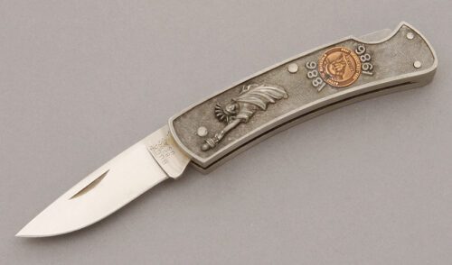Buck Knives Liberty Commemorative Lockback with Steel Frame handle material - Obverse Side - Item #KLC09205