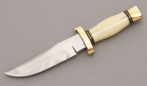 Unknown Maker Miniature Hunter with Fossil Walrus Ivory Handle handle material - Obverse Side - Item #KLC09216