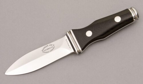 A.G. Russell 1977 Sting with Black Linen Micarta handle material - Obverse Side - Item #KLC09222