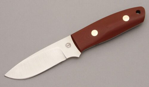 Dozier Knives Master Skinner with Coral Micarta Handle Scales handle material - Obverse Side - Item #KLC09224