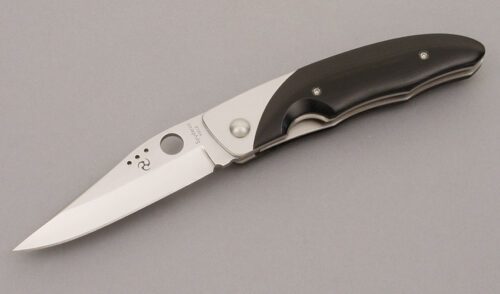 Spyderco Knives C42 Viele Linerlock with Black Micarta Scales handle material - Obverse Side - Item #KLC09231