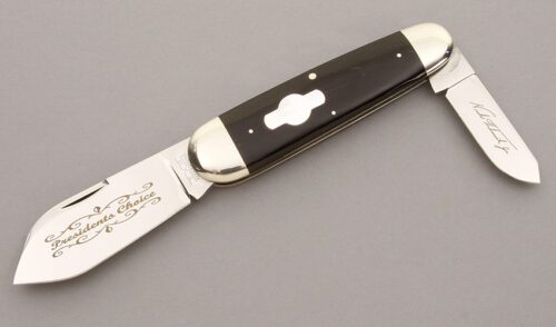 Schatt & Morgan Presidents Choice 2002 with Water Buffalo Horn Scales handle material - Obverse Side - Item #KLC09243