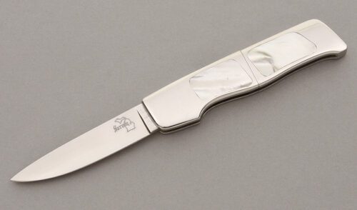 Jim Serven Slide Frame Folder with Stainless Frame handle material - Obverse Side - Item #KLC09247