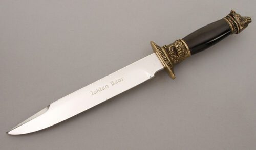 Kershaw Knives Golden Bear Fighter with Black Micarta Handle handle material - Obverse Side - Item #KLC09251