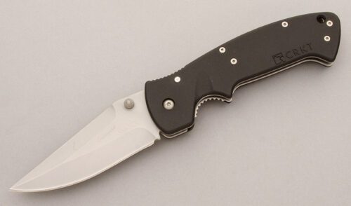CRKT Knives Crawford Kasper Linerlock with Black Zytel handle material - Obverse Side - Item #KLC09255