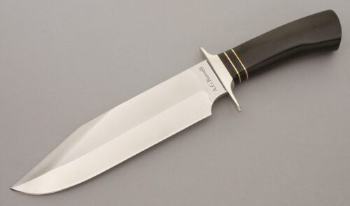 A.G. Russell 1861 Bowie with Black Rucarta Handle handle material - Obverse Side - Item #KLC09263