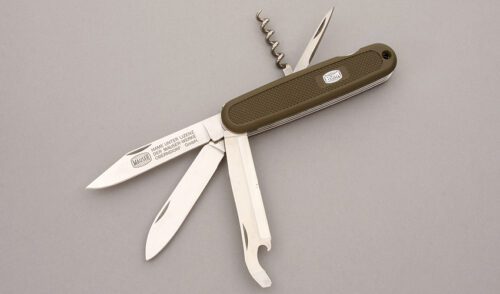 Mauser Multi-Blade with Green Resin Scales handle material - Obverse Side - Item #KLC09267