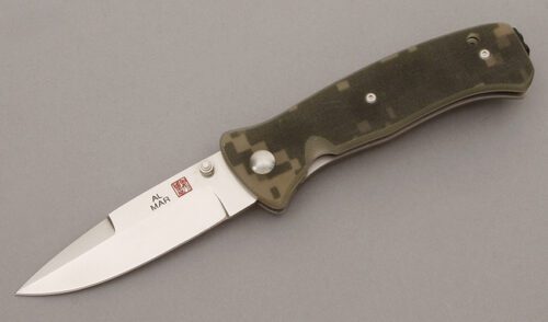 Al Mar Knives Mini SERE 2000 Linerlock with Digi Camo G-10 Scales handle material - Obverse Side - Item #KLC09269