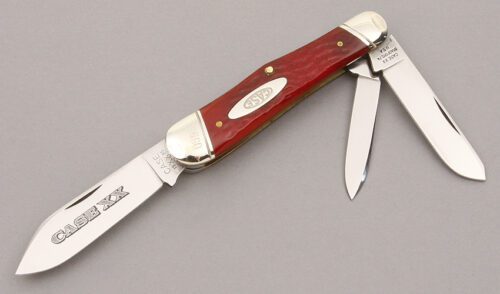 Case Cutlery 63046 Humpback Whittler with Crimson Red Jigged Bone handle material - Obverse Side - Item #KLC09281