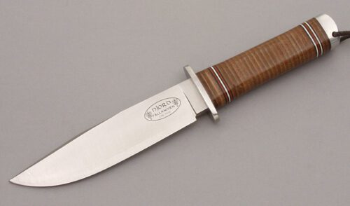 Fallkniven Knives Njord with Stacked Leather Handle handle material - Obverse Side - Item #KLC09285