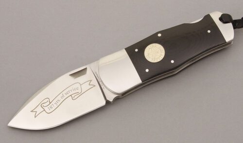 A.G. Russell 2010 Texas Ranger Sunfish with Ebony Rucarta handle material - Obverse Side - Item #KLC09299