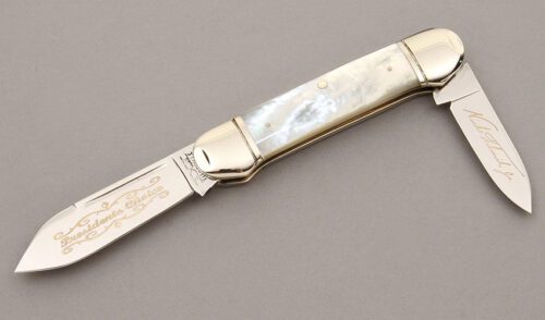 Schatt & Morgan Presidents Choice 2000 with Mother of Pearl Scales handle material - Obverse Side - Item #KLC09302