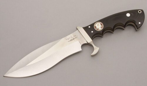 United Cutlery Hibben Kenpo Karated II with Black Micarta Scales handle material - Obverse Side - Item #KLC09304