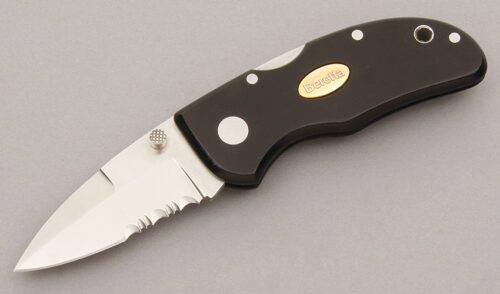 Beretta Knives Small Midlock Folder with Black Micarta Scales handle material - Obverse Side - Item #KLC09323