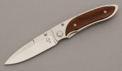 William Henry Knives S05-C Framelock with 420 Stainless Steel Frame handle material - Obverse Side - Item #KLC09334