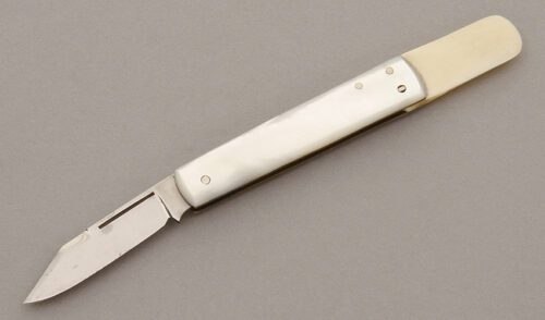 Unknown Maker Budding Knife with Mother of Pearl Scales handle material - Obverse Side - Item #KLC09346