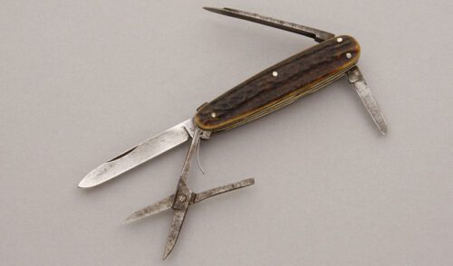 J.A. Henckels Small Lobster with Stag Handle Scales handle material - Obverse Side - Item #KLC09349