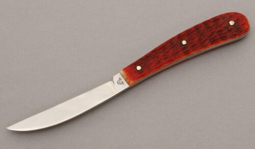 Case Cutlery 20101 Desk Knife with Red Jigged Bone Scales handle material - Obverse Side - Item #KLC09352