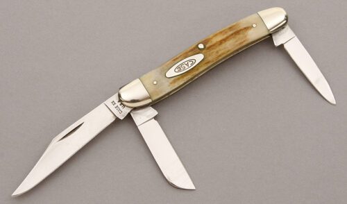 Case Cutlery 53087 Small Stockman with Stag Handle Scales handle material - Obverse Side - Item #KLC09364