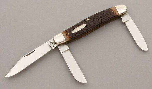 Ka-Bar Knives 1100 Stockman with Jigged Delrin handle material - Obverse Side - Item #KLC09368