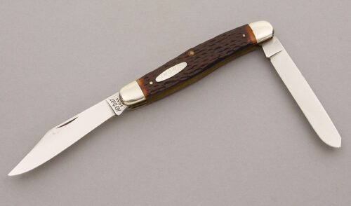 Ka-Bar Knives Double End Trapper with Jigged Delrin handle material - Obverse Side - Item #KLC09369