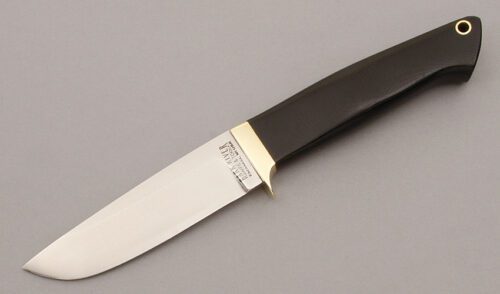 Bark River Knife & Tool High Plains Hunter with Black Canvas Micarta handle material - Obverse Side - Item #KLC09374
