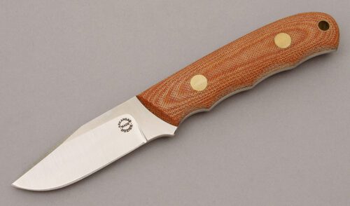 Dozier Knives Personal Utility with Natural Canvas Micarta handle material - Obverse Side - Item #KLC09377