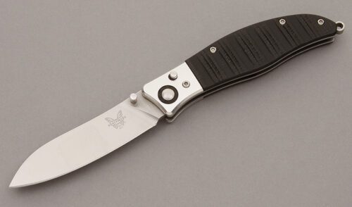 Benchmade Knives Model 483 Shori Nak-Lok with Contoured Black G-10 Scales handle material - Obverse Side - Item #KLC09383