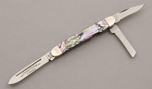 Bear & Son Cutlery 2011 Heritage Whittler with Abalone Handle Scales handle material - Obverse Side - Item #KLC09397