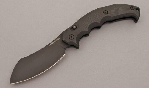 Fox Cutlery Anunnaki Lockback Folder with Black G-10 handle material - Obverse Side - Item #KLC09403
