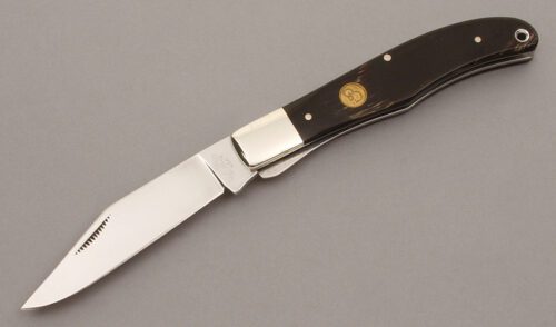Canal Street Cutlery Folding Hunter with Buffalo Horn Scales handle material - Obverse Side - Item #KLC09414