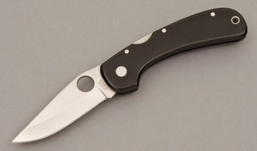 Spyderco Knives C18 Wayne Goddard Midlock with Black Micarta Handles handle material - Obverse Side - Item #KLC09431