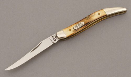 Case Cutlery 510096 Tiny Toothpick with Stag Handle Scales handle material - Obverse Side - Item #KLC09432