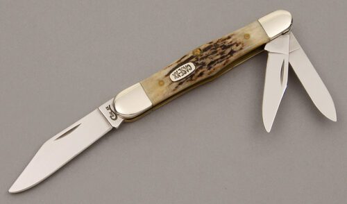 Case Cutlery V5383 Whittler with Stag Handle Scales handle material - Obverse Side - Item #KLC09433